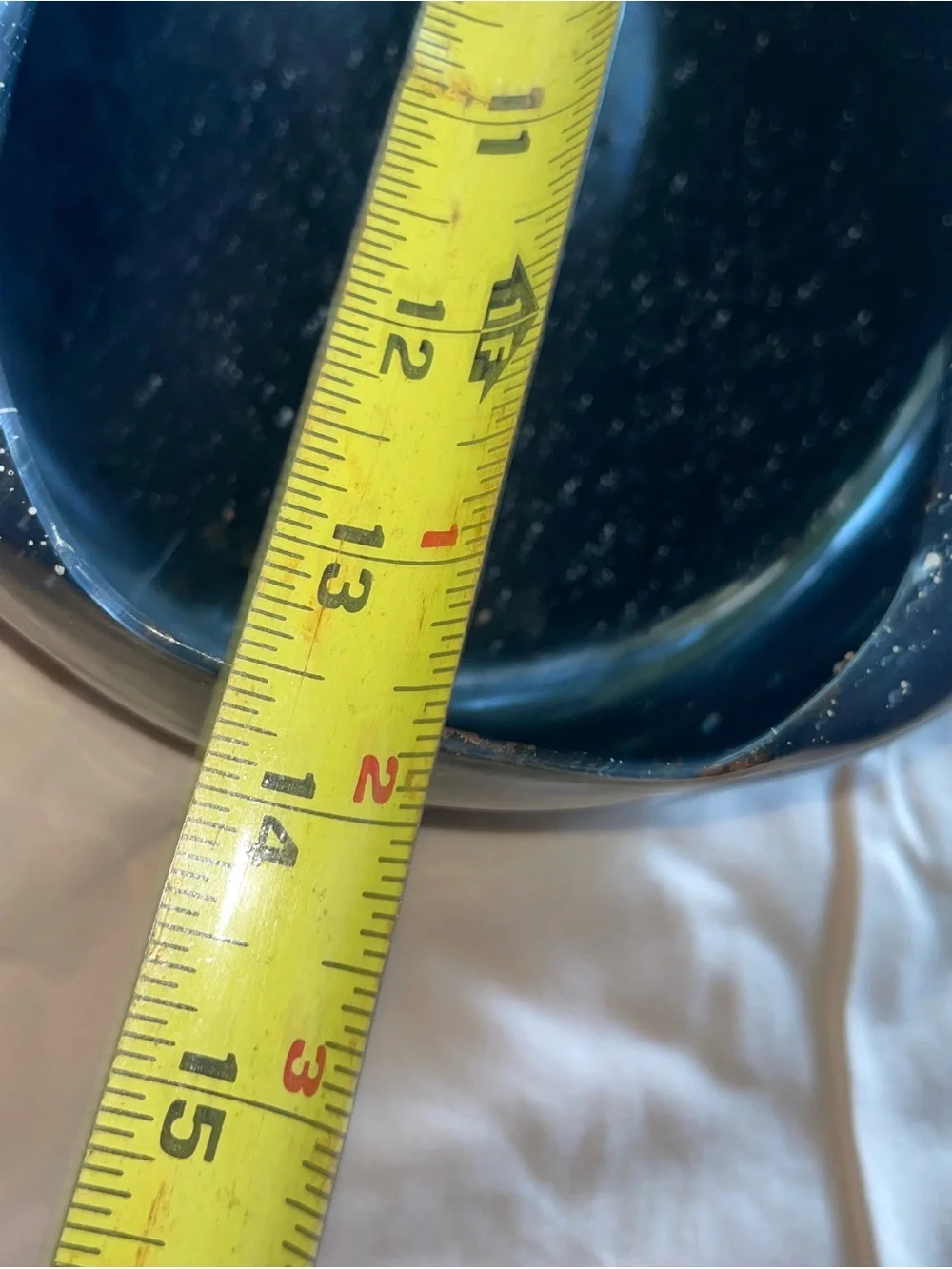 Vintage Speckled Navy Portable Bedpan for Home Bath